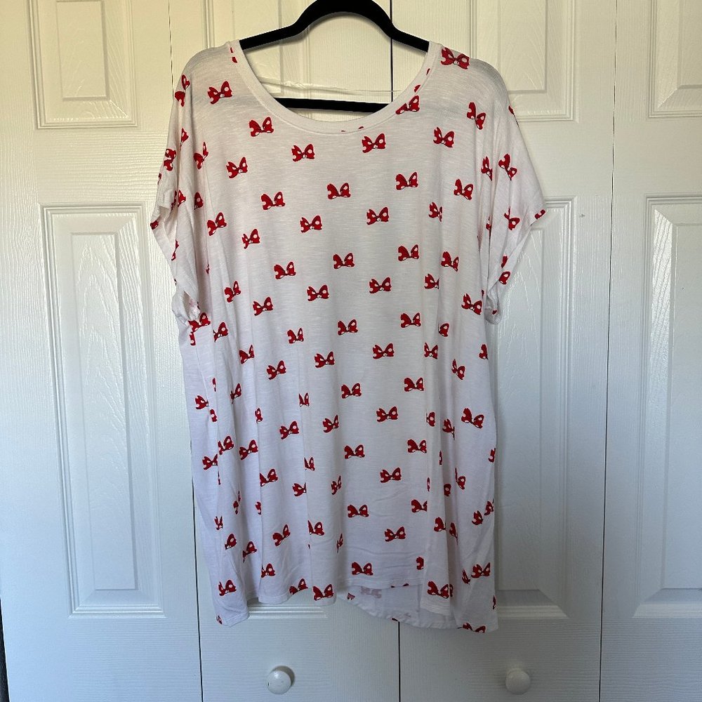 1X Disney Parks Minnie Mouse Bow Tunic Open Back T-Shirt